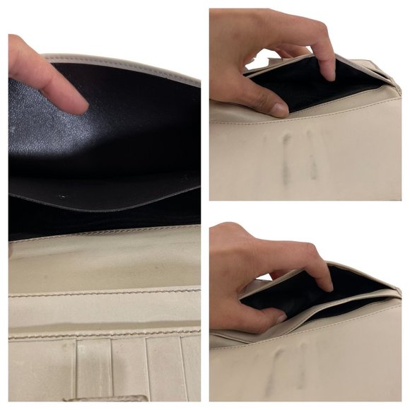 Authentic Gucci Wallet Long White Cream Leather GG Vintage On Sale - Picture 7 of 11